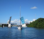 Parker Bridge on US 1 in North Palm Beach opened for sailboat (2010)